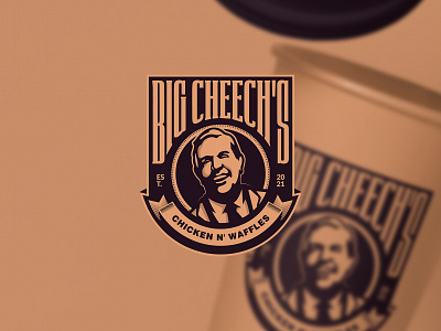 Big Cheech's Chicken adobeillustator authentic portraiture branding design face illustration kfc logo man typography vector vintage