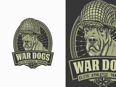 WAR DOGS adobeillustator branding cane corso dog design dog fitness illustration logo soldier sport typography usa vector war world war