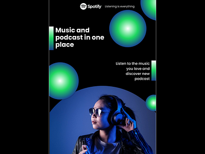 Spotify poster graphic design headphones music poster rap spotify