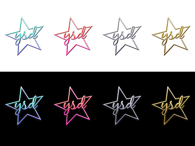 YSD Logo Refresh 80s dance glossy gold logo metallic school shine shiny silver star