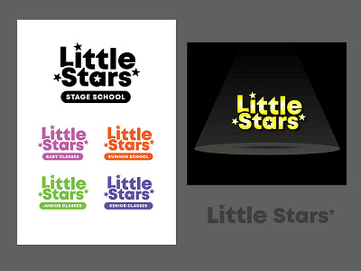 Little Stars Redesign children dance logo redesign school spotlight stage star stars theatre