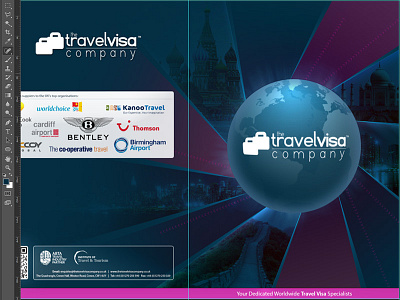 Corporate Brochure brochure corporate globe rays travel visa