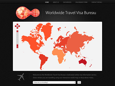 WTVB Website map orange travel visa website world