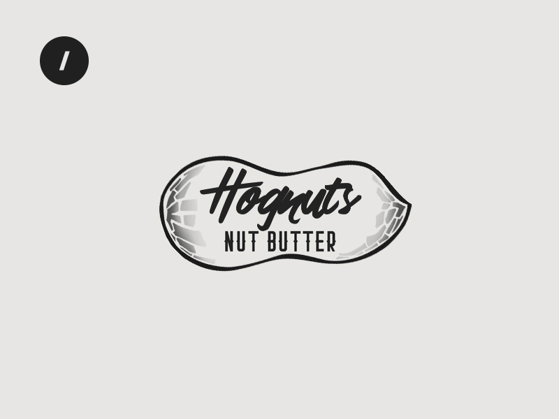 Hognuts Logo Ideas butter greyscale logo nut peanut