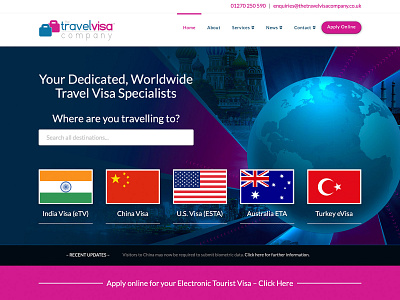 Travel Visa Website Design