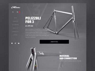 Frame Detail Page bike cycling detail page fixedgear pelizzoli redesign silver web website design