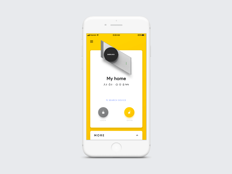 Smart stick lock control app design ios smart smart home ui