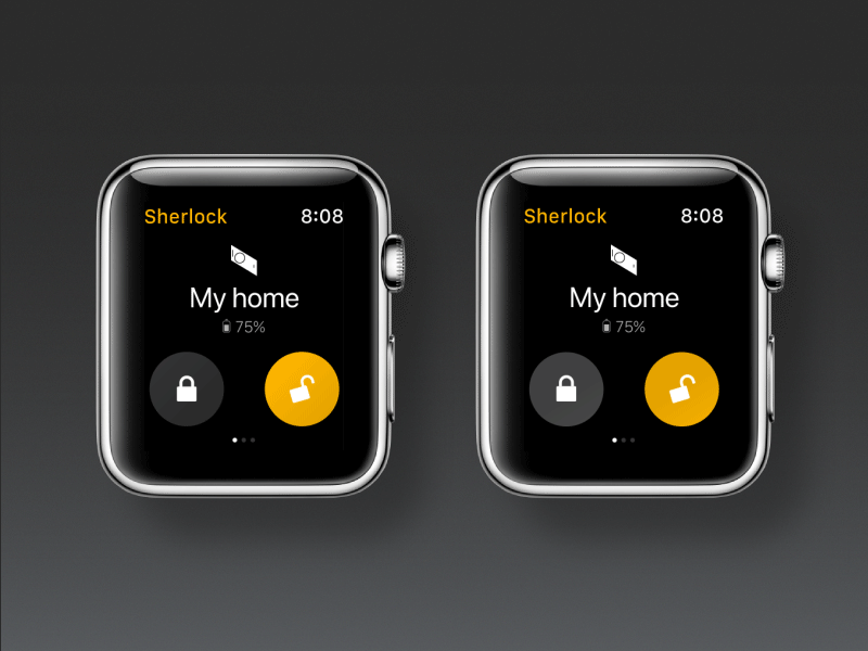 Smart stick lock control for Apple Watch