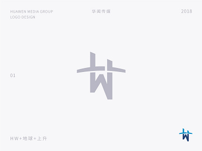 Huawen media group logo design 01 logo，media
