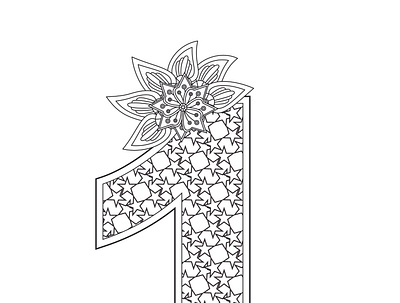 Colouring Page colouring page flowers front front design graphic design mandala number number design vector art