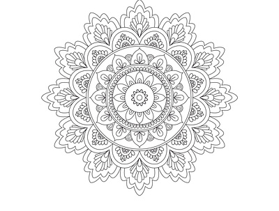 Mandala Design colouring page design flowers front front design graphic design illustration logo mandala number