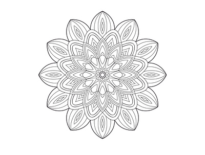 Mandala Design colouring page design flowers front front design graphic design illustration logo mandala number