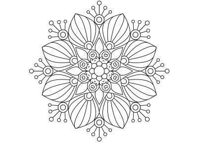 Mandala Design colouring page design flowers front front design graphic design illustration logo mandala number