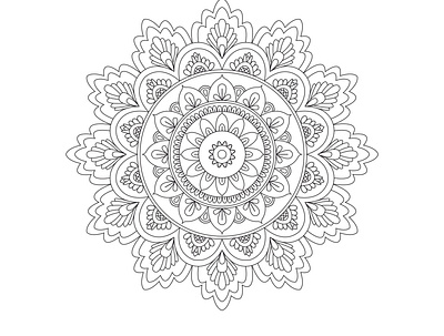 Mandala Design colouring page design flowers front front design graphic design illustration mandala