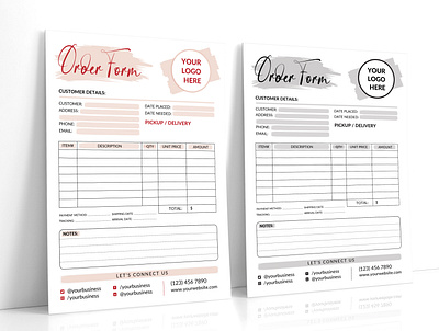 Custom Order Form Template small business forms