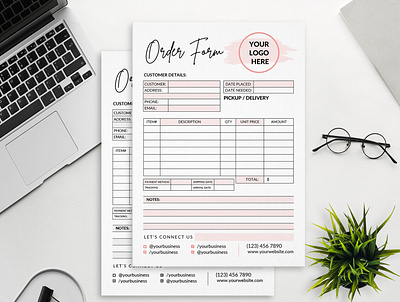 Printable Order Form Canva small business forms