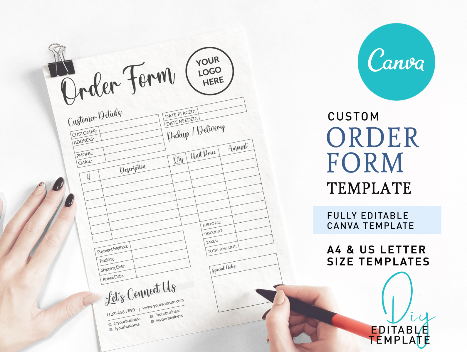 Editable Order Form Canva by Habibur Rahman on Dribbble