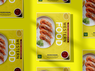 Food Poster brand identity branding chicken corporate design creative fastfood fish flyer food poster foodflyer foodoffer graphic design illustration restaurant shrimp vector