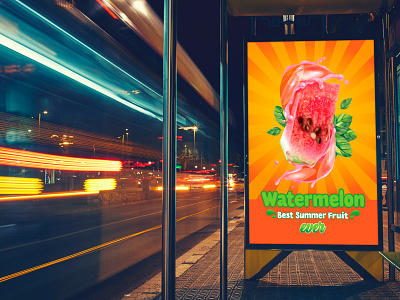 Watermelon Fruit Poster brand identity branding corporate design creative design fruit fruit flyer graphic design illustration juiceposter poster shop social media post ui vector