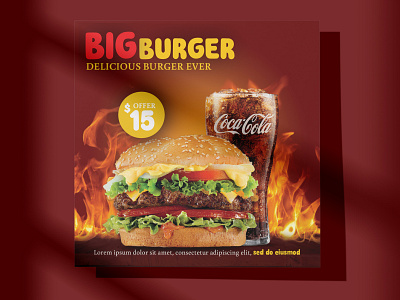 Burger Social Media Post brand identity branding creative foodposter graphic design illustration social media post ui vector