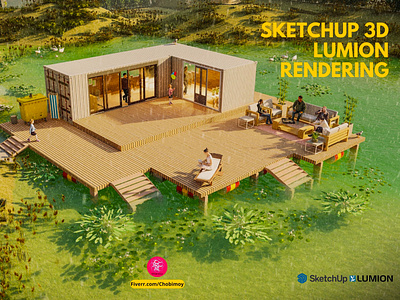 Buid Sketchup 3d model and make Realistic lumion rendering