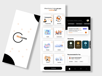 Pdes. Job search app design graphics design illustration productdesigns ui ux