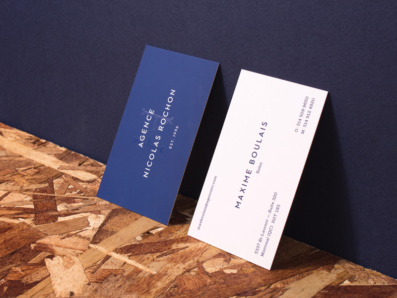 Agence Nicolas Rochon — Business cards agency vintage crest business card business cards