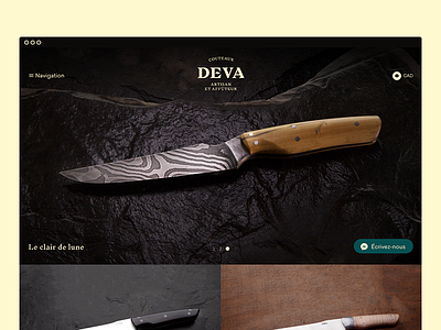 Couteaux Deva — homepage snapshot button crest online shop online store product products shop store ui