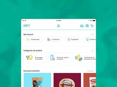 E♡T – Tracking the origin of your food app card food icon ipad product ui ux