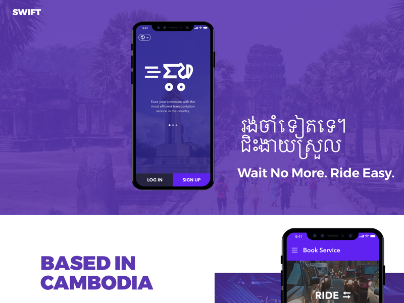 Swift - Transport and Delivery Service in Cambodia ride prototype ios ui agency cambodia transport delivery swift