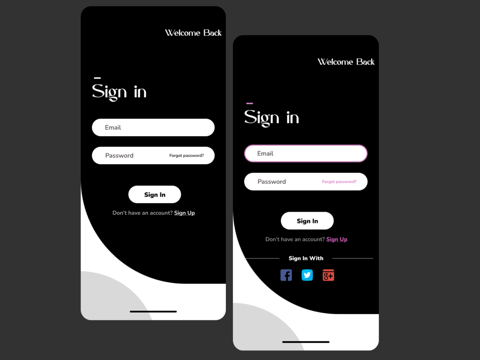 Black & White Login Screen by Alicia on Dribbble