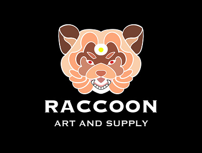 Raccoon Art supply branding graphic design illustration logo tshirt vector