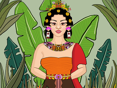 Balinese woman animation bookillustration branding characterdesign illustration logo tshirtdesign