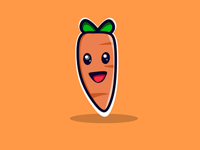 Vegetable Character: Cute Carrot smile cartoon character character cute cute character cute vegetable design graphic design illustration logo vector