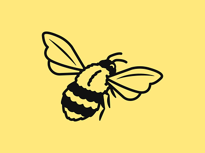 Bee Illustration #2 bee bees branding design earth flat flower honey honeybee icon illustration insect insects logo nature plant plants stripes wings yellow