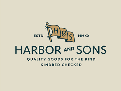 Harbor & Sons Supply Co Pt.I ampersand badge banner branding colors compny design flag font illustration letters logo pole retro supply supply co typelockup typography vintage yellow