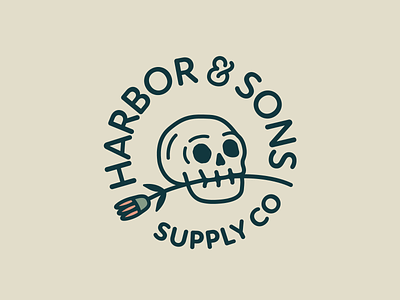 Harbor & Sons Supply Co Pt.V ampersand badge badge design branding design flat flower flowers font icon illustration lock up logo logos plant rose skull skulls typography vector
