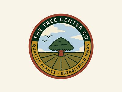 The Tree Center Badge pt.IV badge bird branding clouds design icon illustration landscape logo logos nature patch plant seal sky tree typography woods