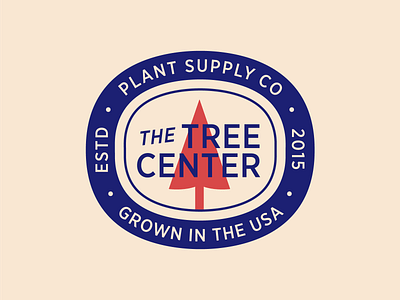 The Tree Center Badge pt. IX badge branding company design flat icon illustration logo nature patch plant plants seal stamp supply tree trees typography usa vector