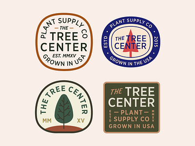 The Tree Center Badge pt. XI badge branding company design flat icon illustration logo nature patch plant red seal shape stamp supply tree type lockup typography vector