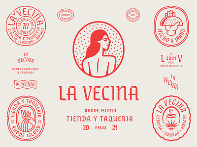 La Vecina pt. II art badge branding design earth girl hand icon illustration lady logo mexico patch sun sunset typography water wind woman women
