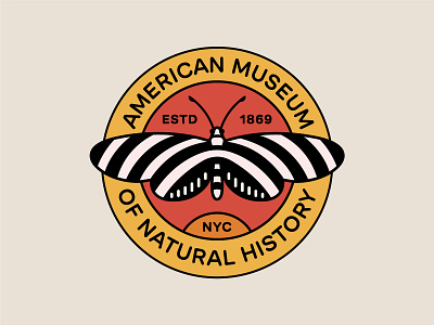 AMNH pt. II badge bug butterfly city design graphic design history illustration illustrator insect logo merch museum nature new york city nyc seal b shop sticker type lockup