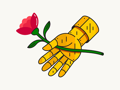 If Love Can Win Sticker colors design detail flower hand hands holographic icon illustration line logo mark metal plant rose shiny shop sticker stickers yellow