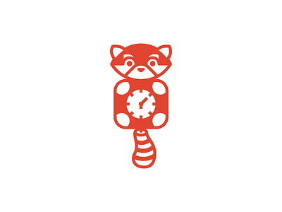 Red Panda, The Time Voyager animal animals clock dailylogochallenge tail ears illlustration logo nose panda paws red