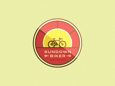 Sundown Biker 2d badge bike branding dailylogochallenge design flat illustration sun vector