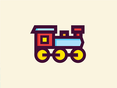 Prismo Toys 2d badge branding dailylogochallenge design flat icon illustration logo toy train vector