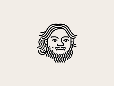 Mongolian King 2d design flat icon illustration logo vector portrait hair face people