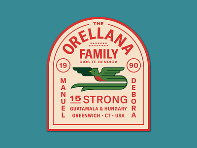 Orellana Family Patch 2d badge bird country design family flat icon illustration logo patch redisign usa