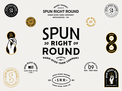 Spun Right Round 2d badge branding design enamel pin enamelpin flag flat hand carve icon illustration logo patch pin seal typography usa vector