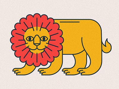 El león 2d animal animal illustration animals card design flat flower icon icons illustration kingdom line lion logo monoline red tarot vector yellow